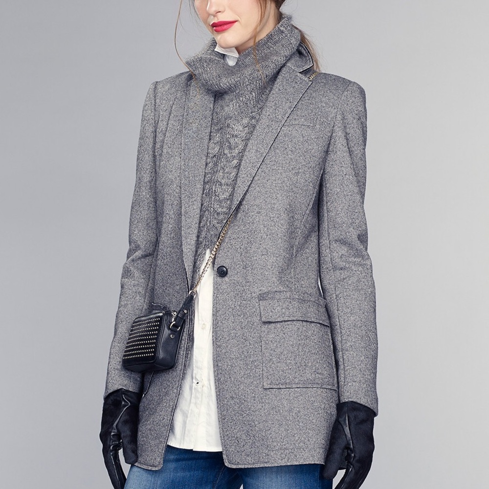 Banana Republic Grey Wool Blend Coat Blazer - Picture 1 of 8